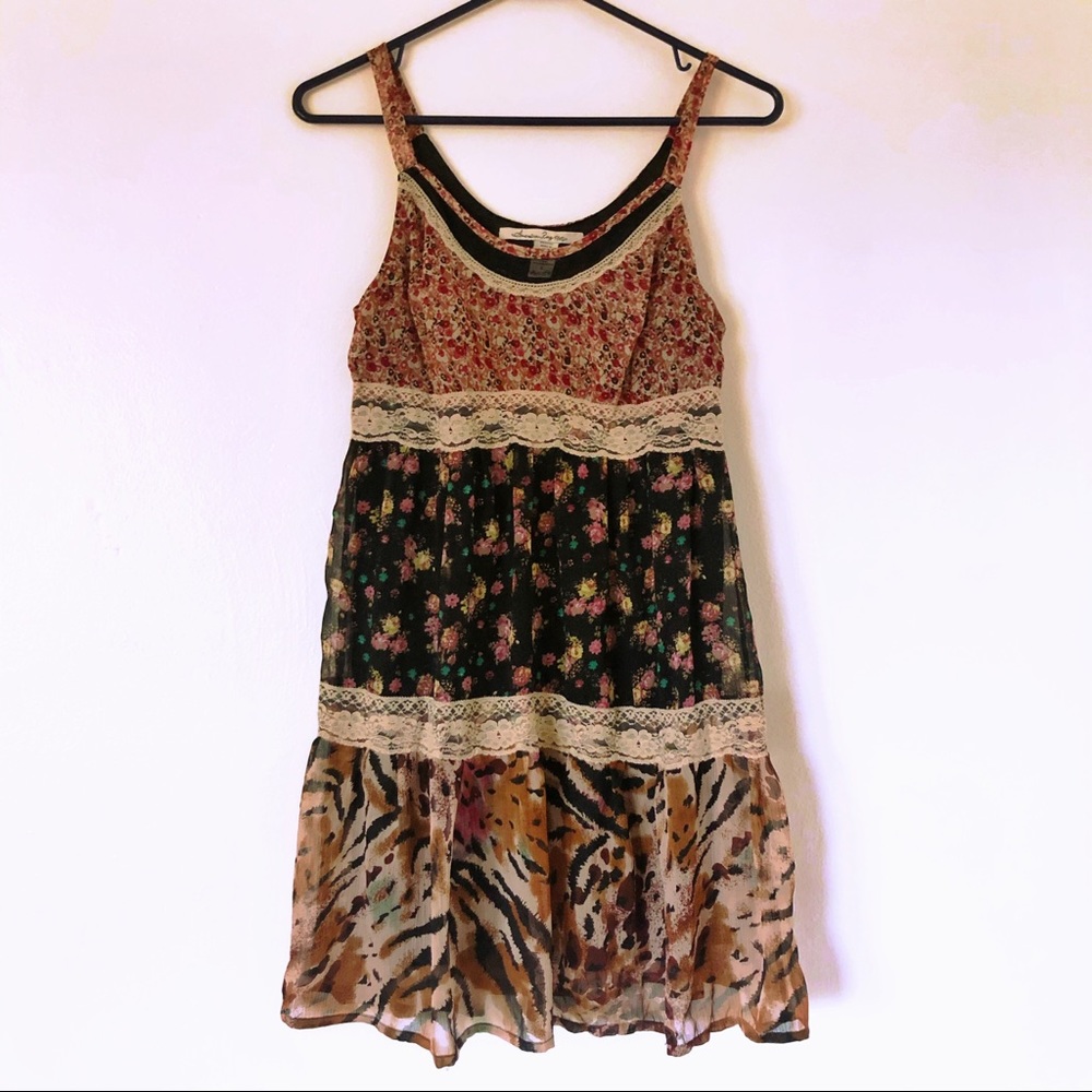 American Rag Bohemian Hippie Patterned Dress